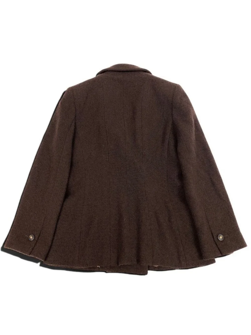 Chanel Tweed Jacket Flap Pocket Brown